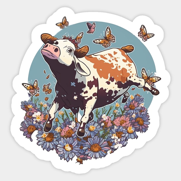 WaterColour Cow Sticker by Zoo state of mind